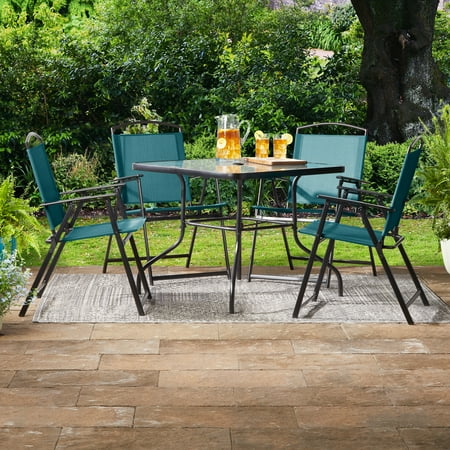 Mainstays Albany Lane 5pc Dining Set, Teal, Outdoor Living Now $98.00