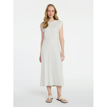 Time and Tru Women’s Cotton Knit Midi Dress with Dolman Sleeves Now $7.98