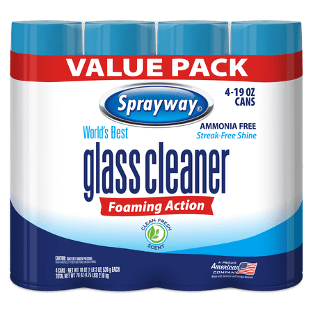 Sprayway Glass Cleaner Foaming Aerosol Spray, 19 oz, 2-Pack, Ammonia-Free Now $8.92