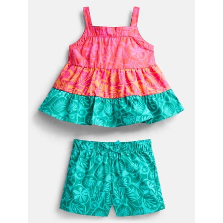 Wonder Nation Toddler Girl's Printed Tank Top with Matching Short Now $9.99