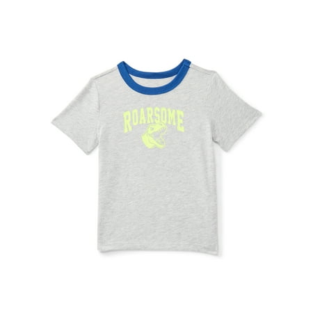 Wonder Nation Toddler Boys Short Sleeve Graphic Ringer T-Shirt Now $3.48