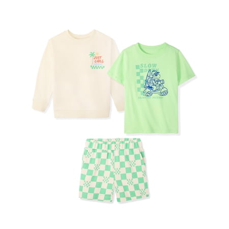 Garanimals Newborn, Baby & Toddler Boy Cotton 3-Piece Set, Graphic Sweatshirt Now $5.59