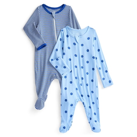 Wonder So Soft Modal by Wonder Nation Baby Unisex Two-Way Zipper Footed Sleep N Play Now $8.98
