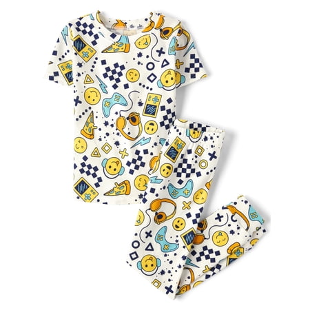 The Children's Place Boys Short Sleeve Snug Fit Gamer Print Cotton Pajamas Now $13.48
