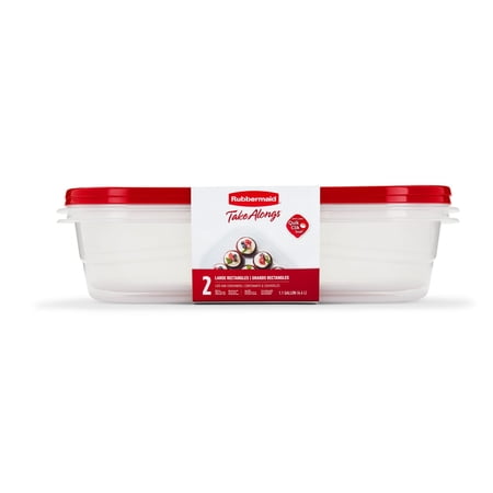 Rubbermaid TakeAlongs, 1 Gallon, 2 Packs, Red, Large Rectangular Plastic Food Storage Now $5.39