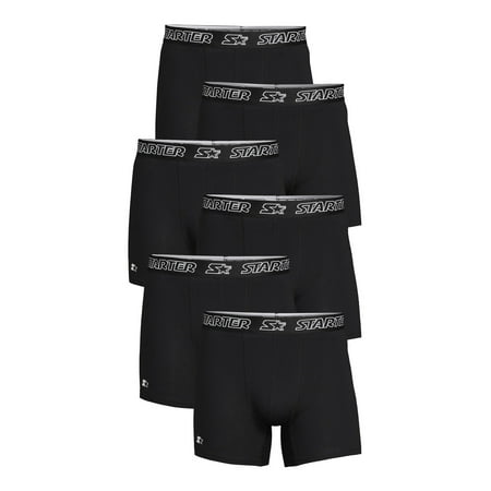 Starter Men's and Big Men’s Stretch Cotton Boxer Briefs, 6-Pack Now $10.00