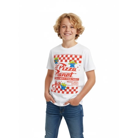 Toy Story, Boys' Graphic Tee with Short Sleeves, Pizza Planet Now $4.50