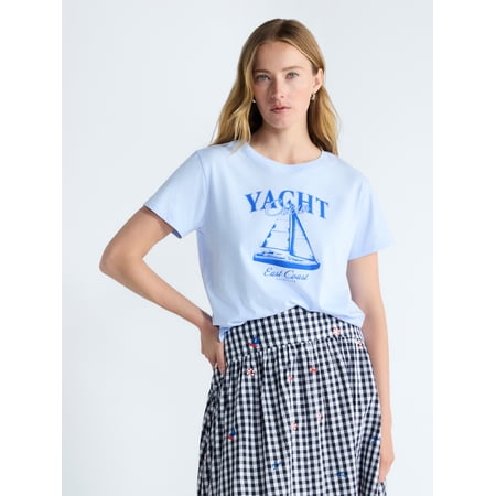 Free Assembly Women's and Women's Plus Cotton Cropped Boxy Tee with Short Sleeves Now $8.00