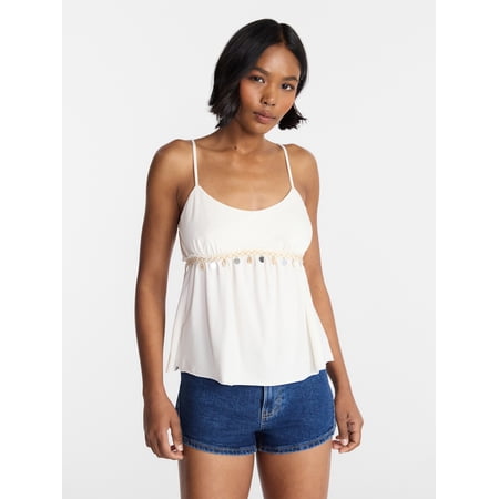 No Boundaries Shell Babydoll Cami, Women's XXS - XXL