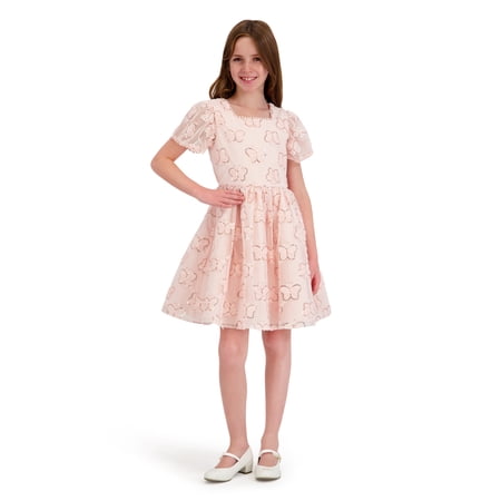 Kensie Girl Cap Sleeve Sequin Butterfly Soutache Mesh Dress Now $7.92