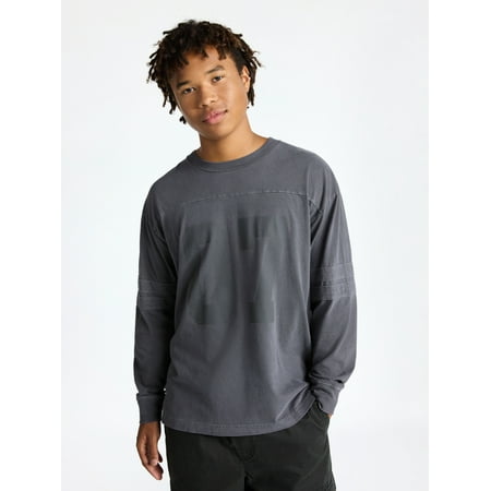 No Boundaries Varsity Tee with Long Sleeves, Men's & Big Men's