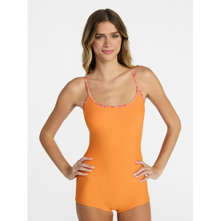 No Boundaries Ohana Scoop Neck Romper One-Piece Swimsuit, Women's XXS-XXL Now $7.73