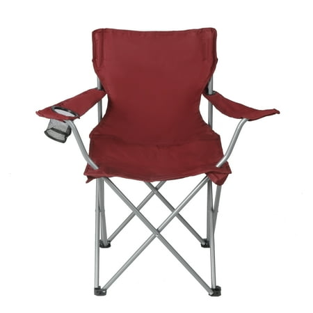 Ozark Trail Quad Folding Camp Chair with Cup Holder, Red Now $8.97