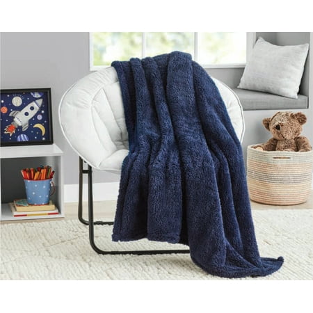 Your Zone Soft, Navy Blue, Oversized, Fuzzy, Throw Blanket for Kids, 72 x 50 inches Now $8.50