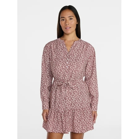 Time and Tru Women's Mini Shirtdress with Long Sleeves Now $9.63