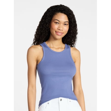 No Boundaries Ribbed High Neck Tank Top, Women's XXS-XXL Now $3.14