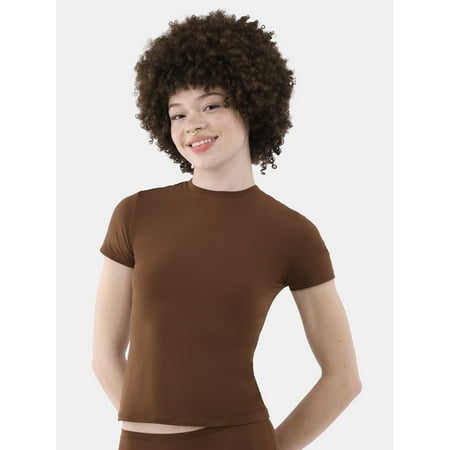 No Boundaries Fit Stretch Tee with Short Sleeves, Women's XS-XXXL Now $6.74