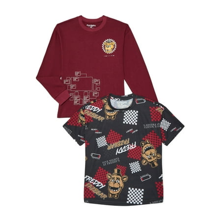 Five Nights at Freddy's Boys Graphic Short Sleeve and Long Sleeve T-Shirts, 2-Pack Now $7.02