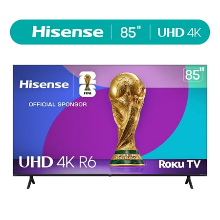 Hisense 85" Class 4K UHD LED LCD Roku Smart TV HDR R6 Series 85R6E4 Now $648.00