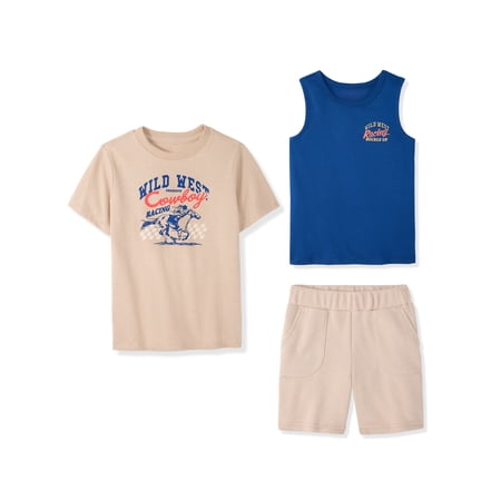 Garanimals Newborn, Baby & Toddler Boy Cotton 3-Piece Set, Graphic T-Shirt, Tank Top Now $5.59