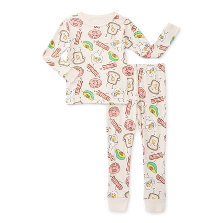 Wonder Nation Toddler Boys or Girls Snug-Fit Cotton Long-Sleeve Top and Pants Pajama Now $7.98