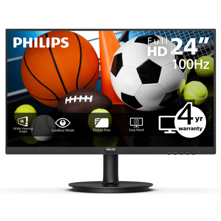 PHILIPS 241V8LBS 24" Frameless Full HD 100Hz Monitor, VESA, HDMI x1, VGA Port x1 Now $64.00