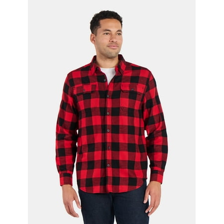 George Men's & Big Men's Relaxed Fit Double Pocket Flannel Shirt Now $3.24