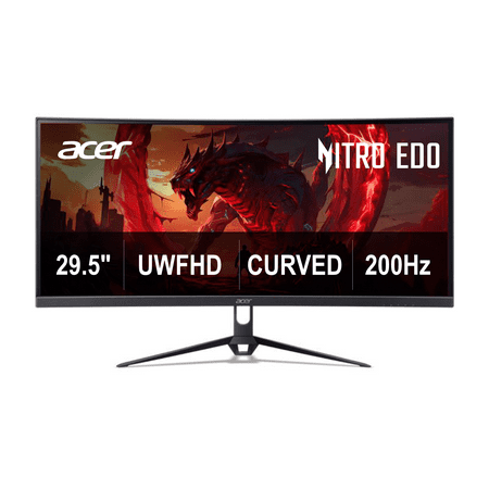 Acer Nitro 29.5” Curved UWFHD 200Hz 1800R Curved Gaming Monitor, Black, ED300C Now $100.80