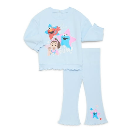 Ms. Rachel x Sesame Street Baby Girls Graphic Sweatshirt and Leggings Set, 2-Piece Now $5.99