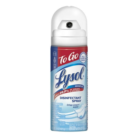 Lysol To Go Travel Size Disinfectant Spray, Crisp Linen, 1.5 fl oz Now $3.00