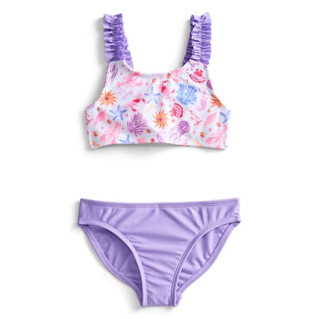 Wonder Nation Girls Everyday Bikini Swim Set with UPF 50+, 2-Piece Now $5.29