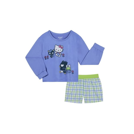 Hello Kitty Girls Long Sleeve Sleep Top and Shorts Pajama Set, 2-Piece Now $8.00