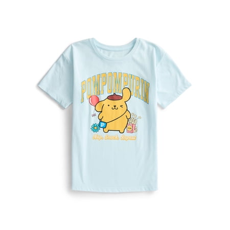 Sanrio Girls Pompompurin Snack Graphic Tee with Short Sleeves Now $2.98