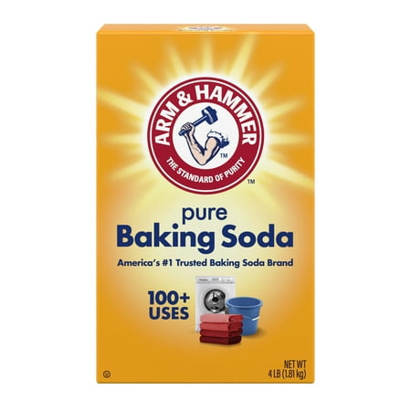 ARM & HAMMER Baking Soda, Multi-Purpose 100% Pure Sodium Bicarbonate Powder, 4 lb Box