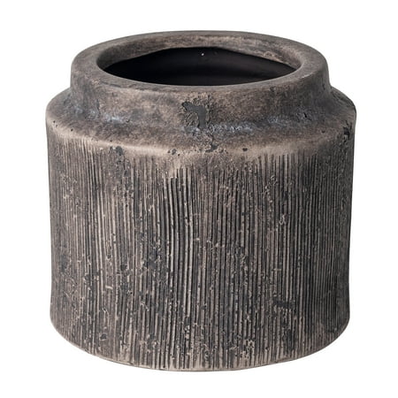 Better Homes & Gardens 6" x 6" x 5.4" Round Black Ceramic Alexander Plant Planter