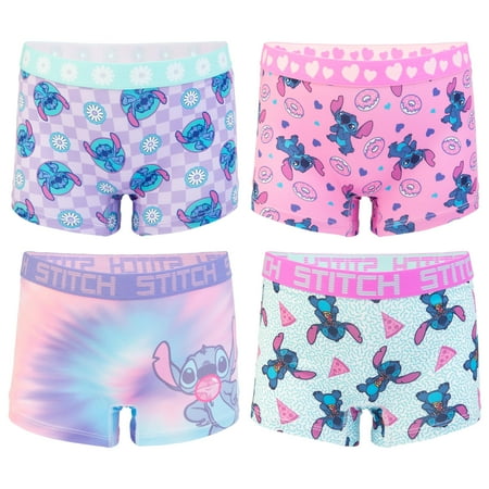 Stitch Girls Boyshort Character Underwear, 4-Pack Now $9.98