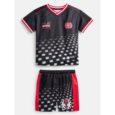 Spider-Man Boys' Graphic Soccer Jersey and Shorts Set, 2-Piece Now $7.98