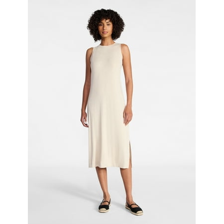 Time and Tru Women's Sleeveless Midi Column Dress