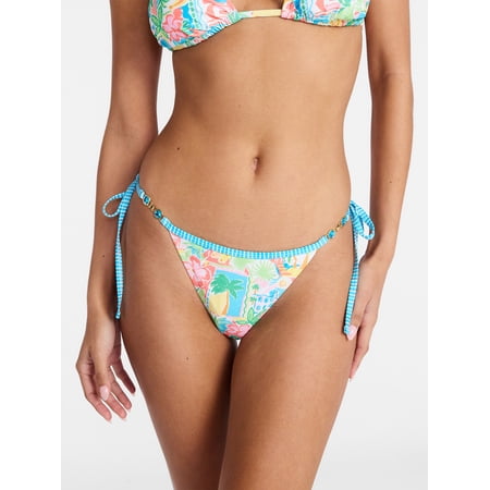 No Boundaries Low Waist Side Tie Bikini Bottoms, Women's XXS-XXL Now $9.79