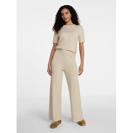 Time and Tru Women's and Women’s Plus Short Sleeve Sweater and Pants Set, 2-Piece Now $9.79