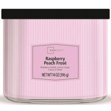 Mainstays 3-Wick Raspberry Peach Frose Candle with Textured Wrap, 14 oz Now $4.97
