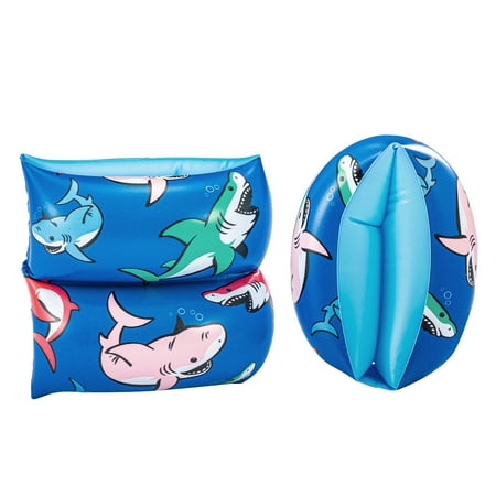 Bluescape Blue Shark Inflatable Printed Kids Armbands for Swimming & Floating, Ages 3 Now $0.98