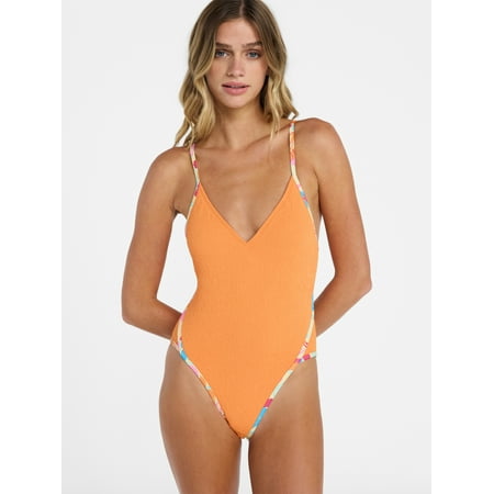 No Boundaries Kona Crush Binded One-Piece Swimsuit, Women's XXS-XXL Now $7.97 at Walmart