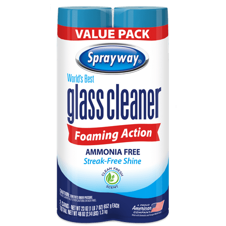 Sprayway Glass Cleaner Foaming Aerosol Spray, 19 oz, 2-Pack, Ammonia-Free Now $4.74