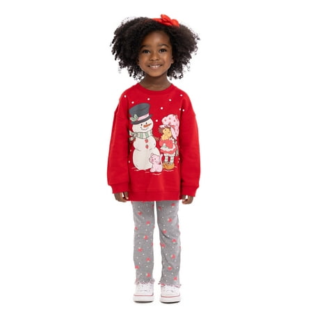 Strawberry Shortcake Toddler Girls Graphic Crewneck Sweatshirt and Flare Leggings Now $2.99