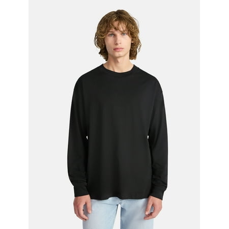 No Boundaries Cotton Oversized Tee with Long Sleeves, Men's & Big Men's Now $9.99