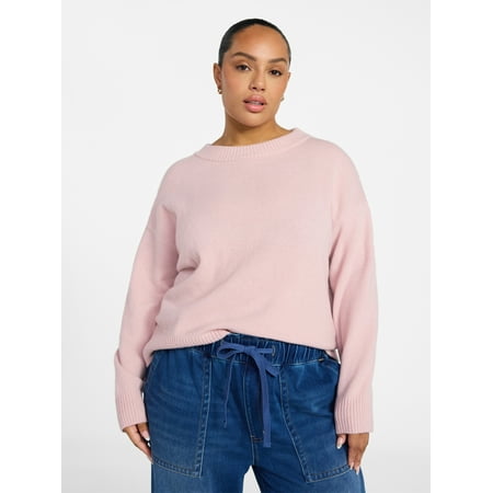 Terra & Sky Women's Plus Size Crewneck Pullover Sweater Now $6.70