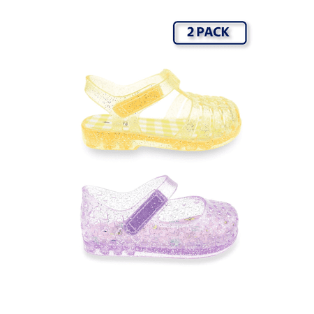 Wonder Nation Baby and Toddler Girls 2 Pack Jelly Sandal Now $12.59