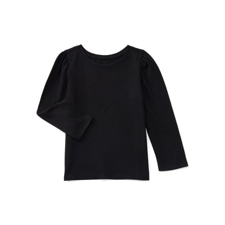 Wonder Nation Toddler Girls Tee with Long Sleeves
