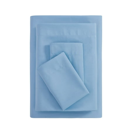 Mainstays Basic Value Microfiber Bed Sheet Set, Light Blue, Queen, 4 Piece Now $17.58